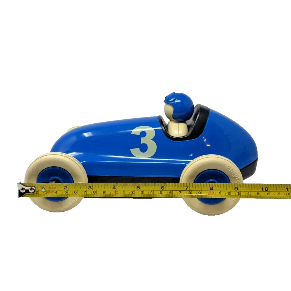 Playforever Blue Race Car Toy No. 3 with Driver Made in UK EUC